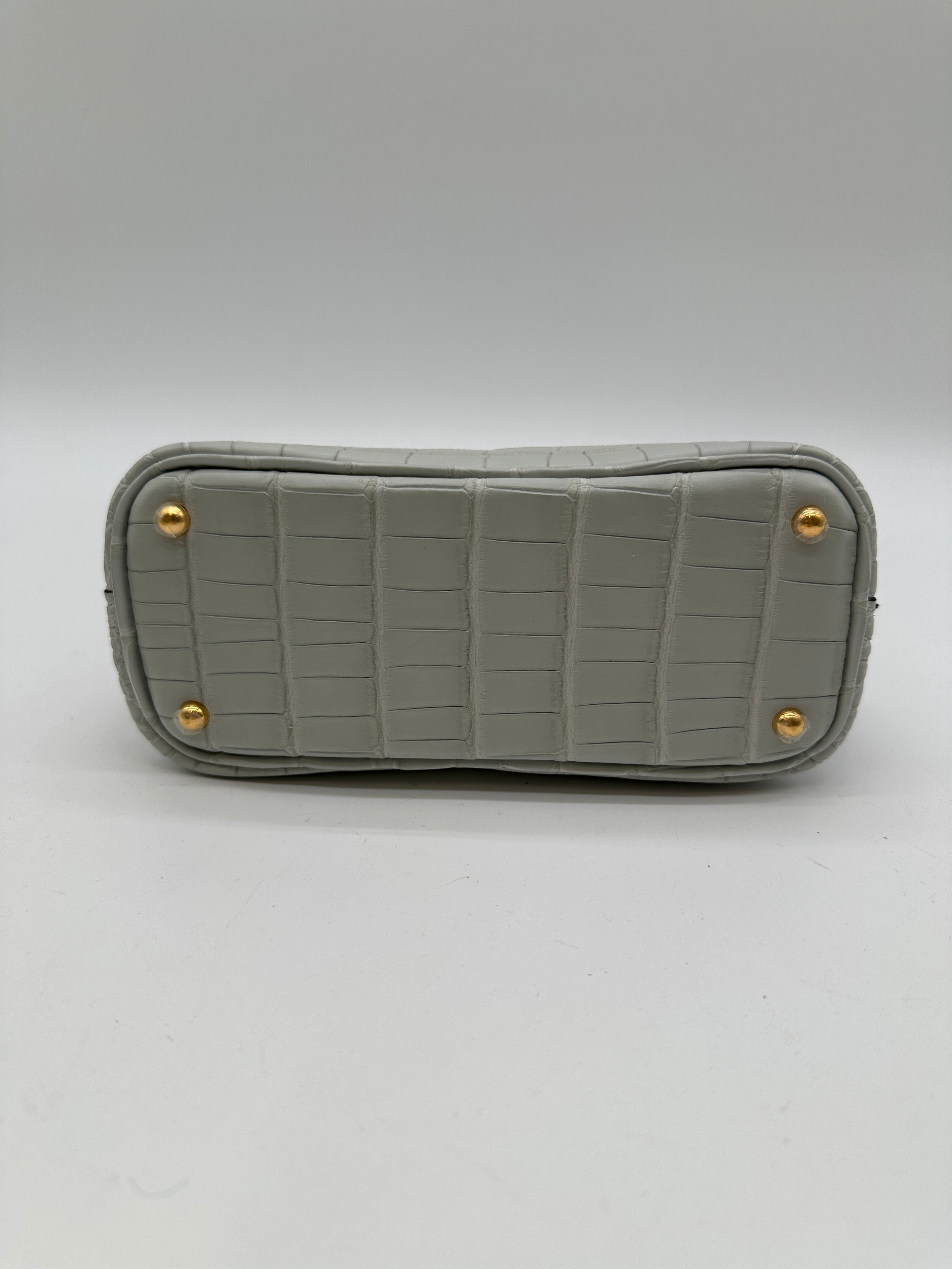 Hermès Mini Bolide Gris Neve Matte Alligator