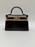 Hermès Kelly 20 Black Shiny Alligator PHW