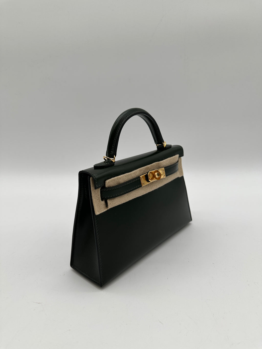 Hermès Mini Kelly 20 Vert Fonce Box leather GHW