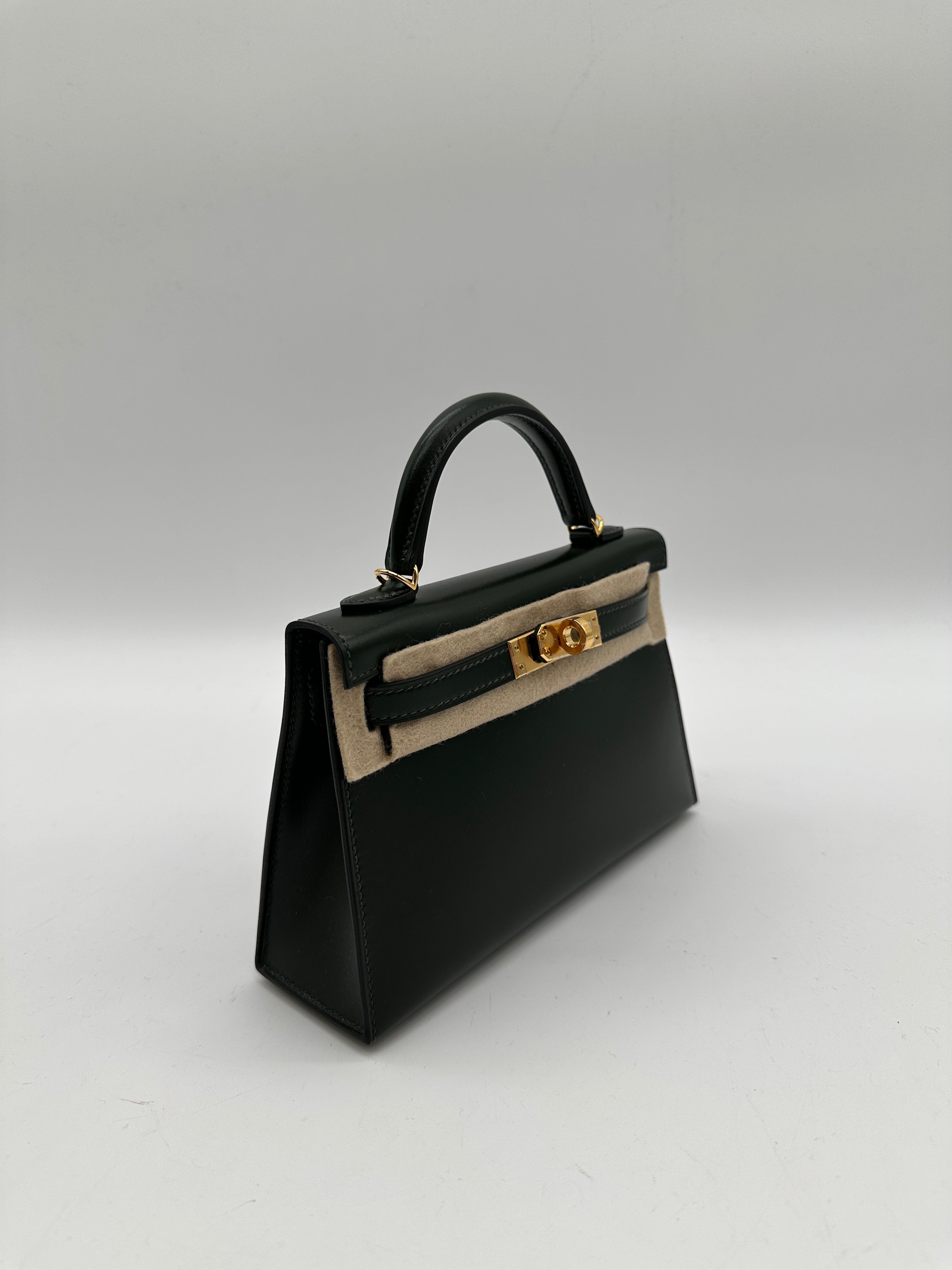 Hermès Mini Kelly 20 Vert Fonce Box leather GHW