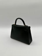 Hermès Mini Kelly 20 Vert Fonce Box leather GHW