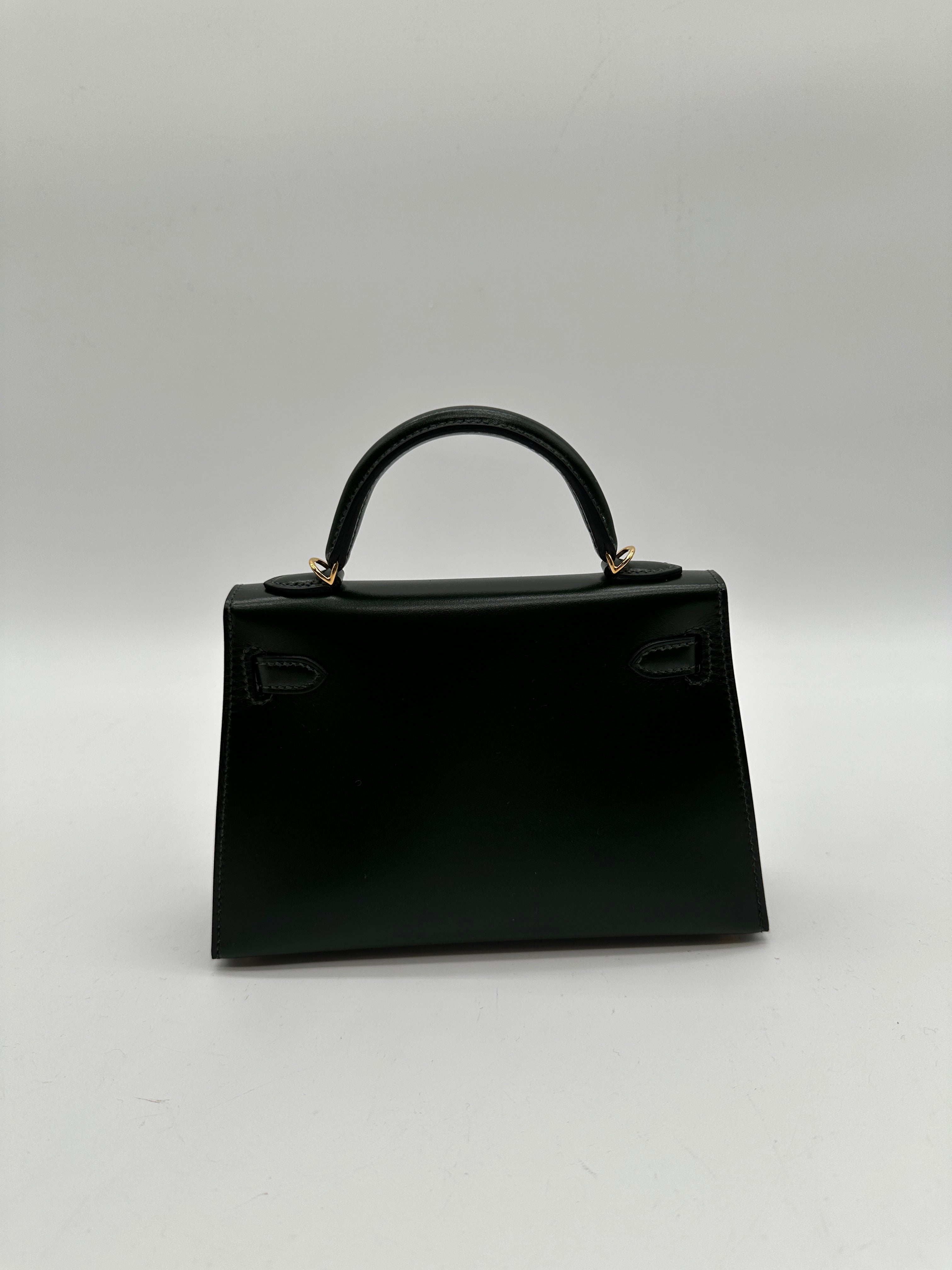 Hermès Mini Kelly 20 Vert Fonce Box leather GHW