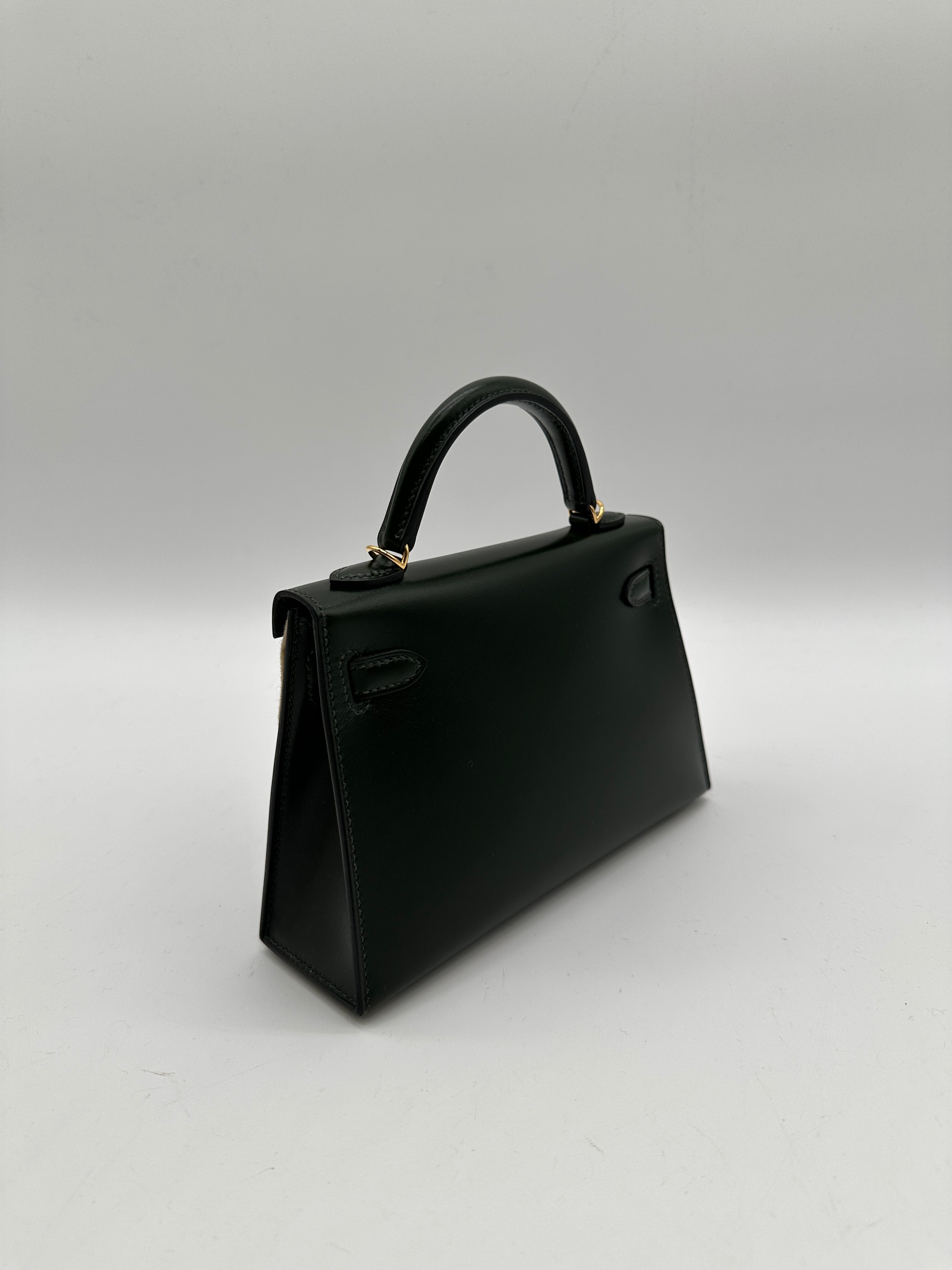 Hermès Mini Kelly 20 Vert Fonce Box leather GHW