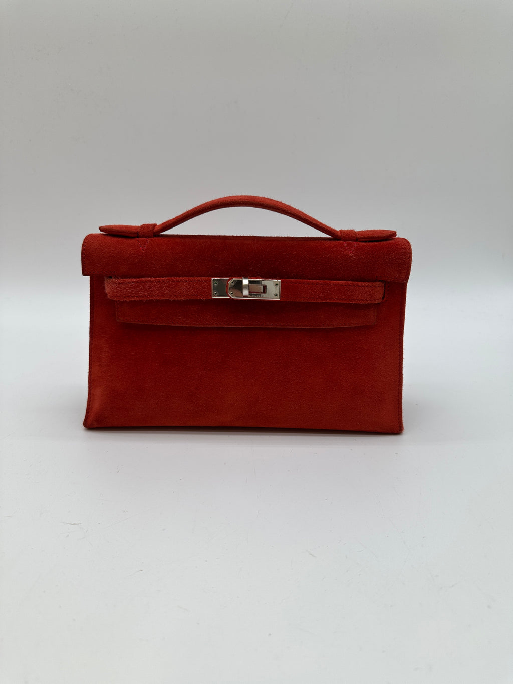 Hermès Vintage Kelly Pochette Rouge Casaque Doblis PHW