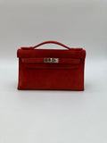 Hermès Vintage Kelly Pochette Rouge Casaque Doblis PHW