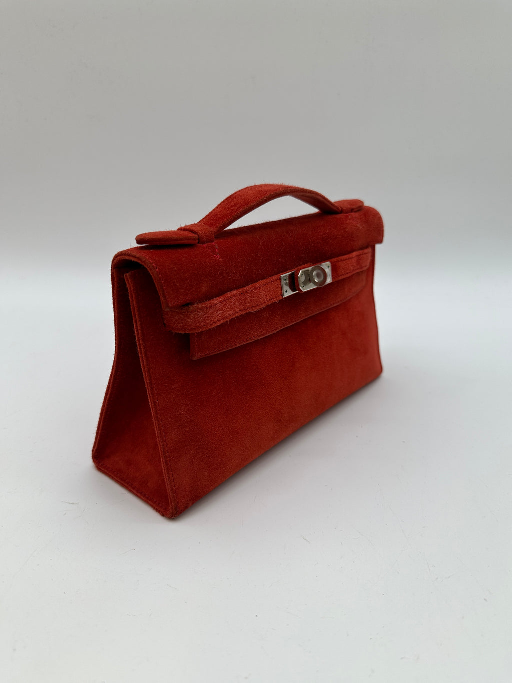 Hermès Vintage Kelly Pochette Rouge Casaque Doblis PHW