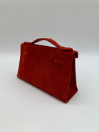Hermès Vintage Kelly Pochette Rouge Casaque Doblis PHW