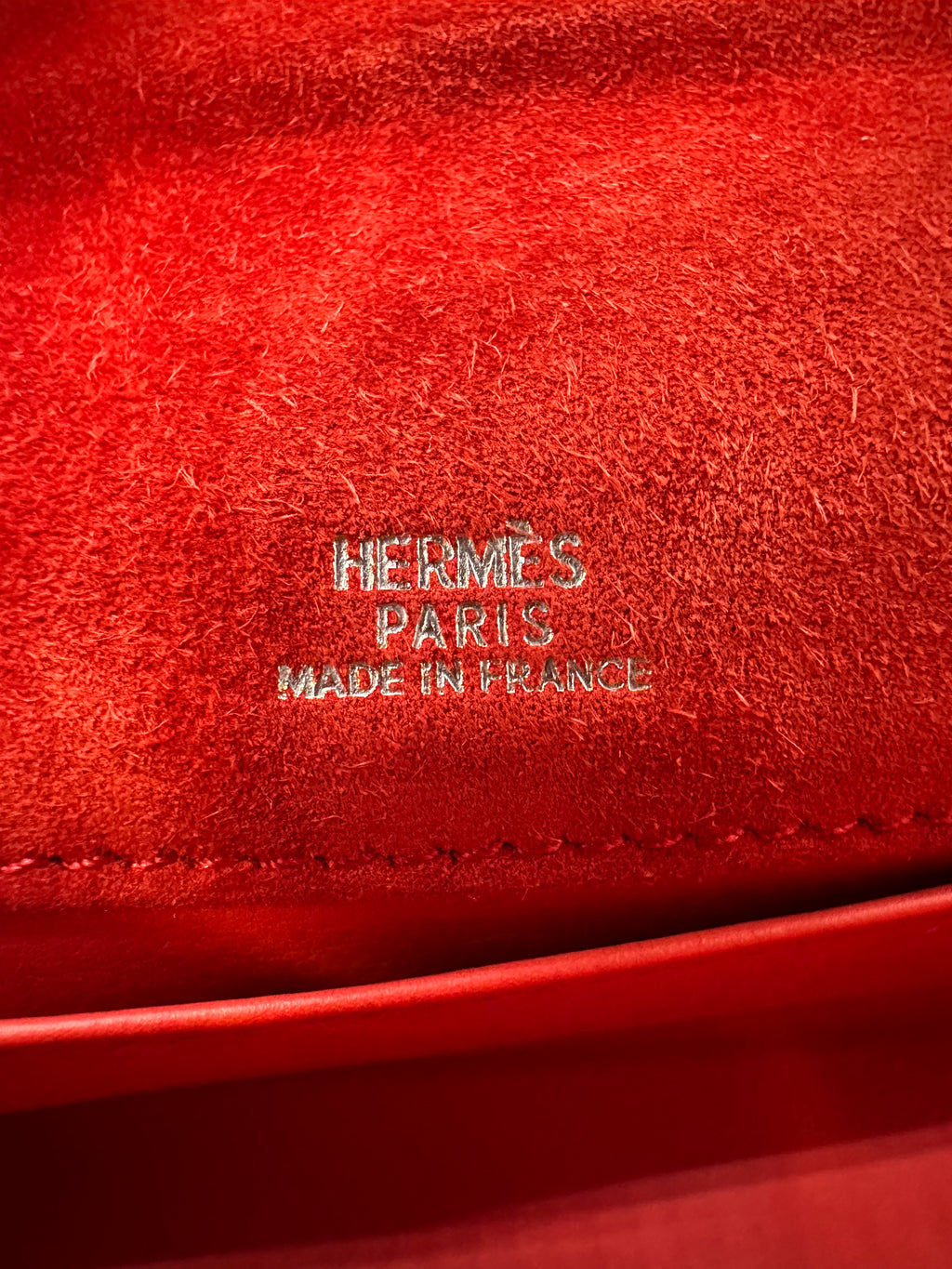 Hermès Vintage Kelly Pochette Rouge Casaque Doblis PHW