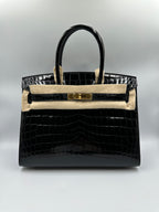 Hermès Birkin 30 Black Shiny Niloticus GHW (Preloved)