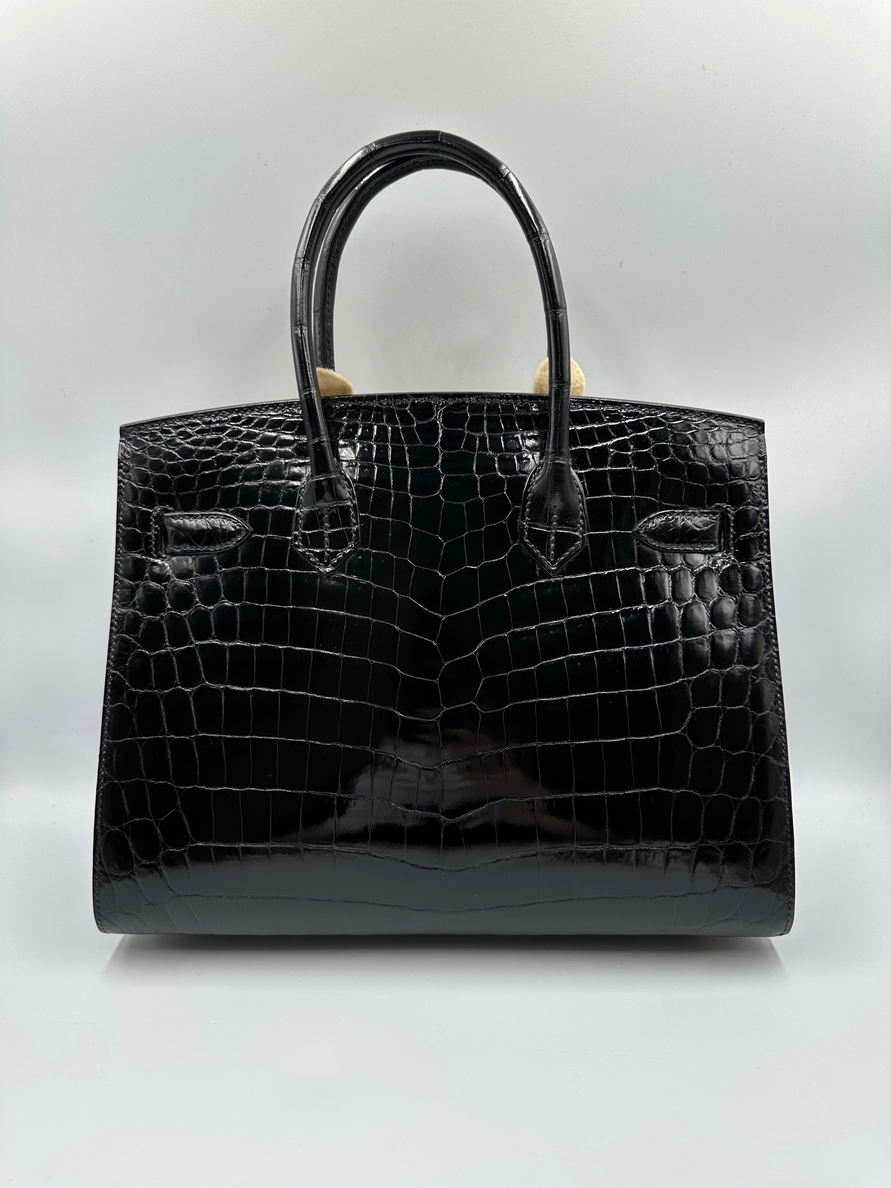 Hermès Birkin 30 Black Shiny Niloticus GHW (Preloved)