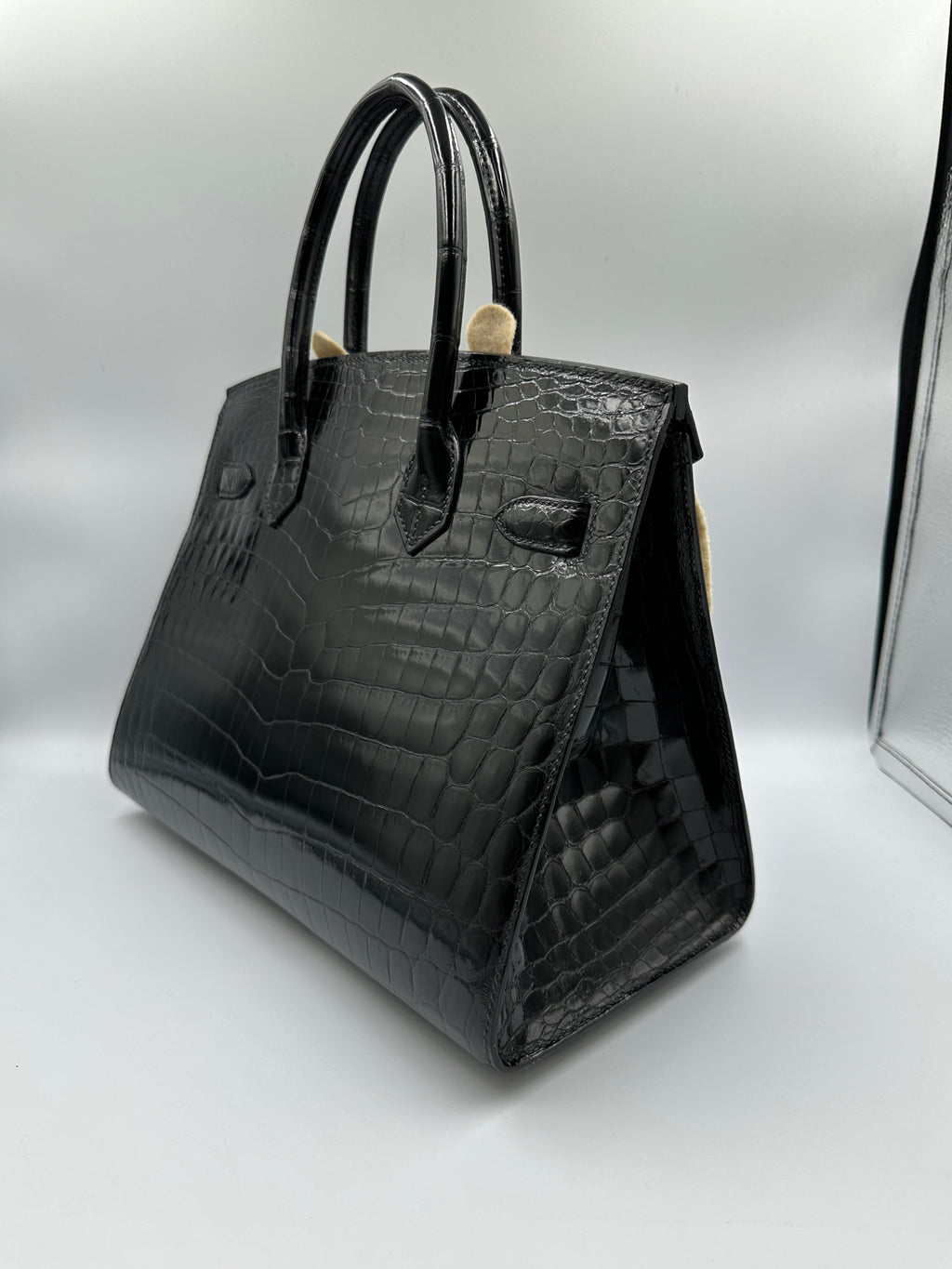 Hermès Birkin 30 Black Shiny Niloticus GHW (Preloved)
