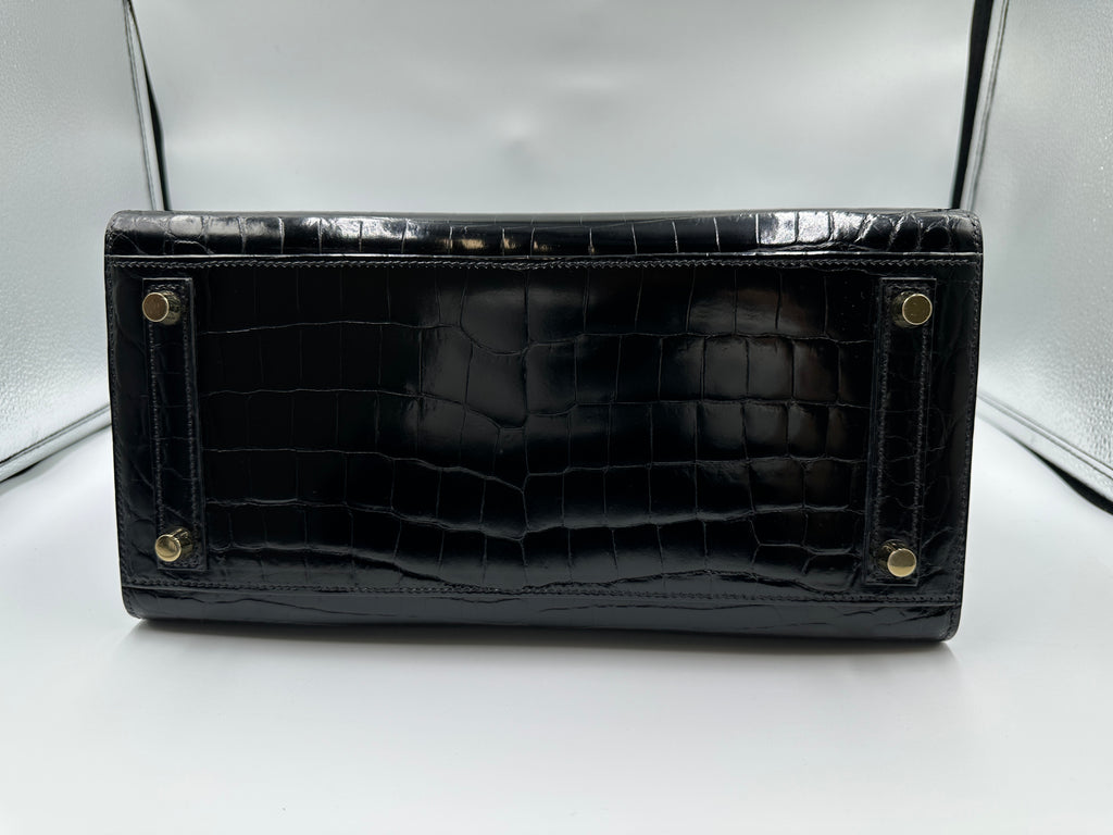 Hermès Birkin 30 Black Shiny Niloticus GHW (Preloved)
