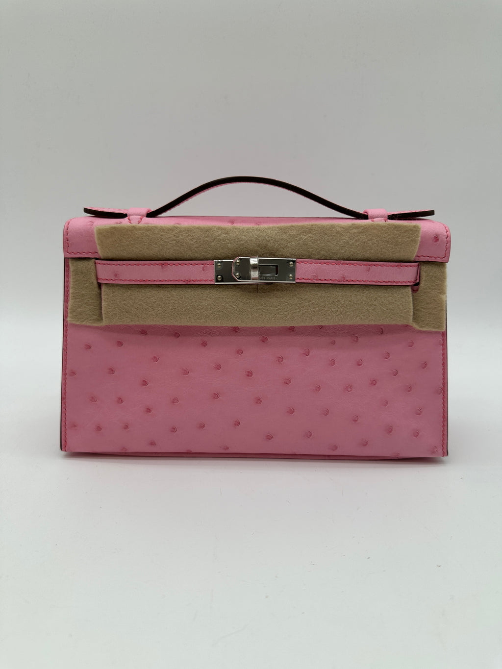 Hermès Kelly Pochette Rose Mexico Shiny PHW