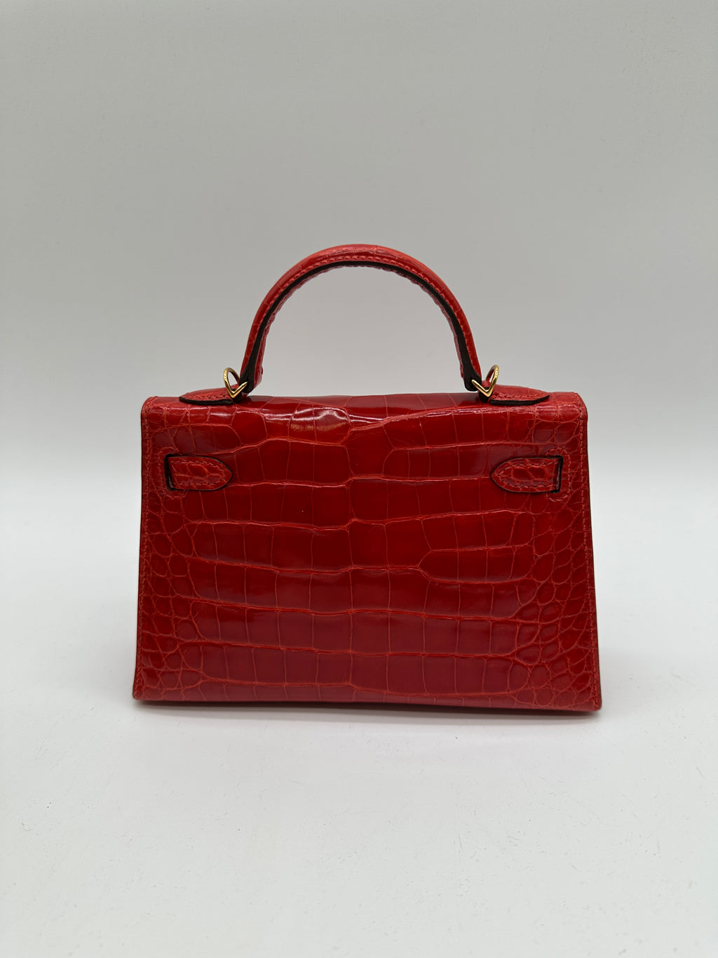 Hermès Kelly 20 Geranium Shiny Alligator GHW