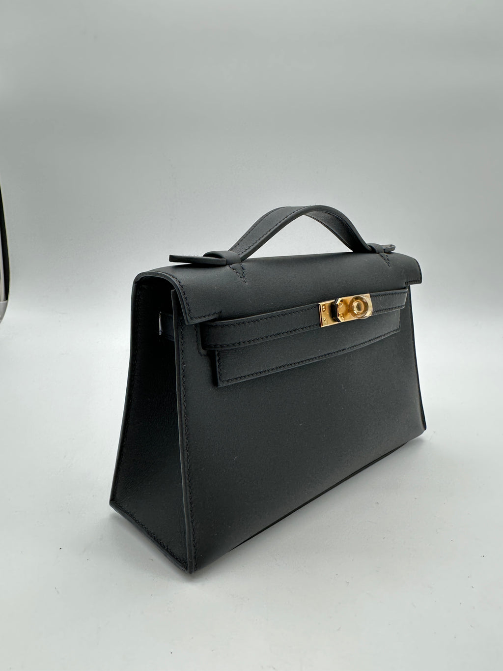 Hermès Kelly Pochette Black Swift GHW