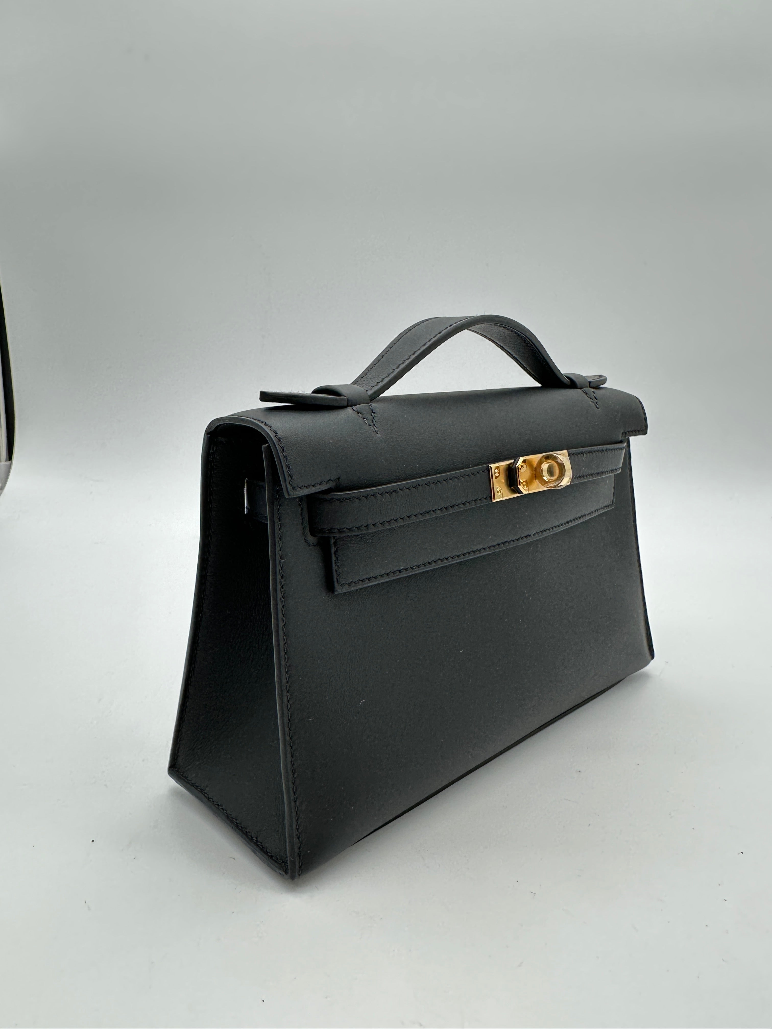 Hermès Kelly Pochette Black Swift GHW