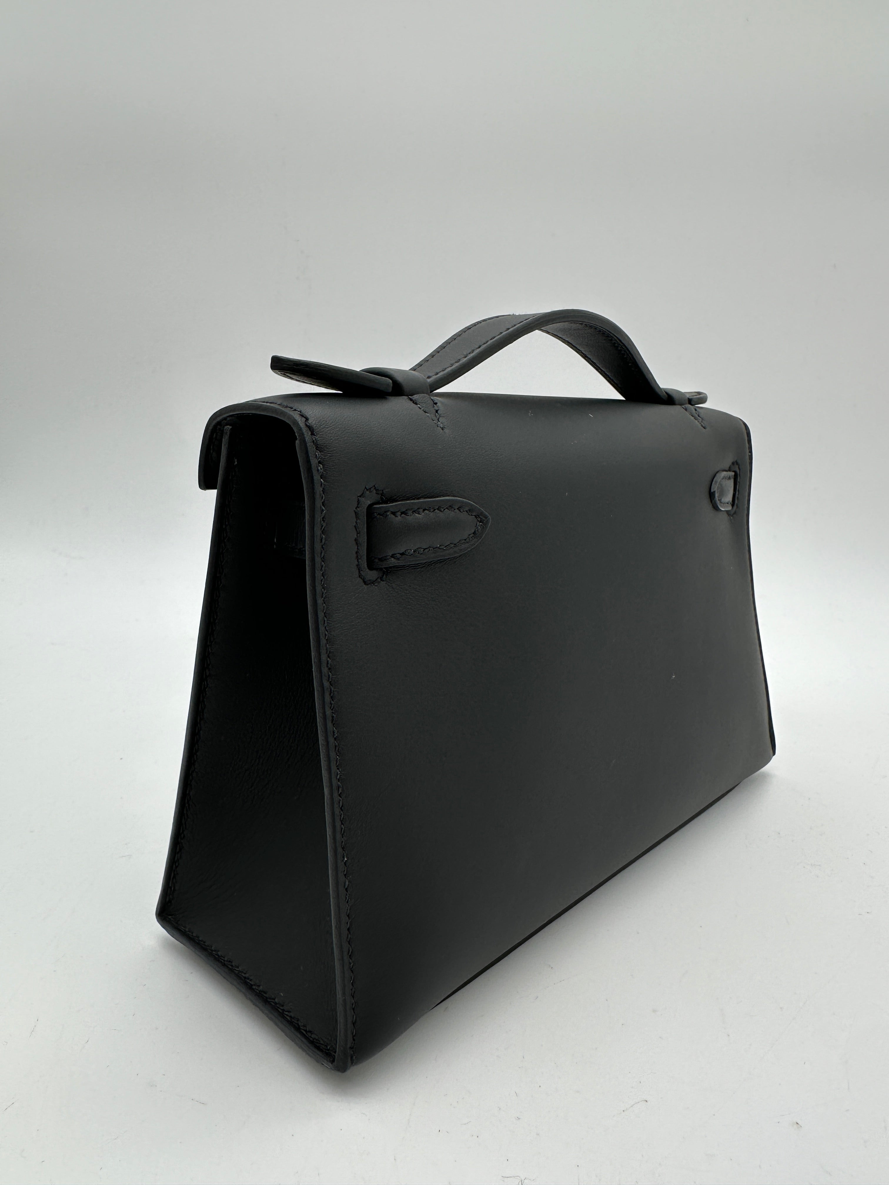 Hermès Kelly Pochette Black Swift GHW