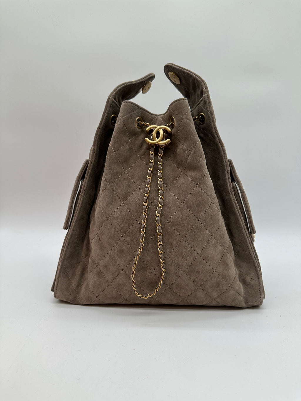 Chanel Hobo Medium Grey Suede