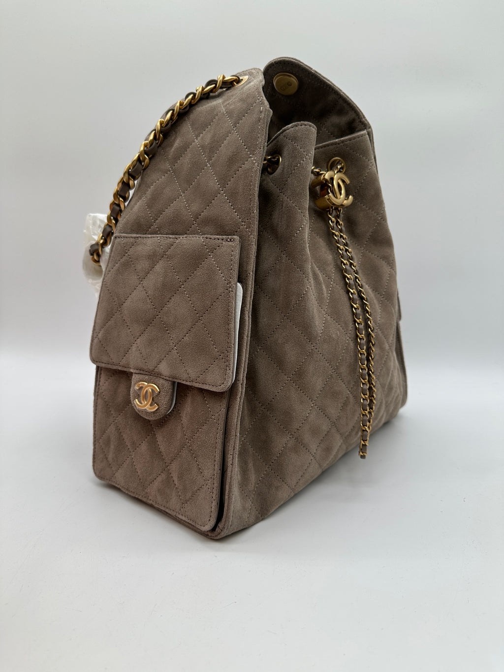 Chanel Hobo Medium Grey Suede