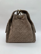 Chanel Hobo Medium Grey Suede
