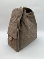 Chanel Hobo Medium Grey Suede