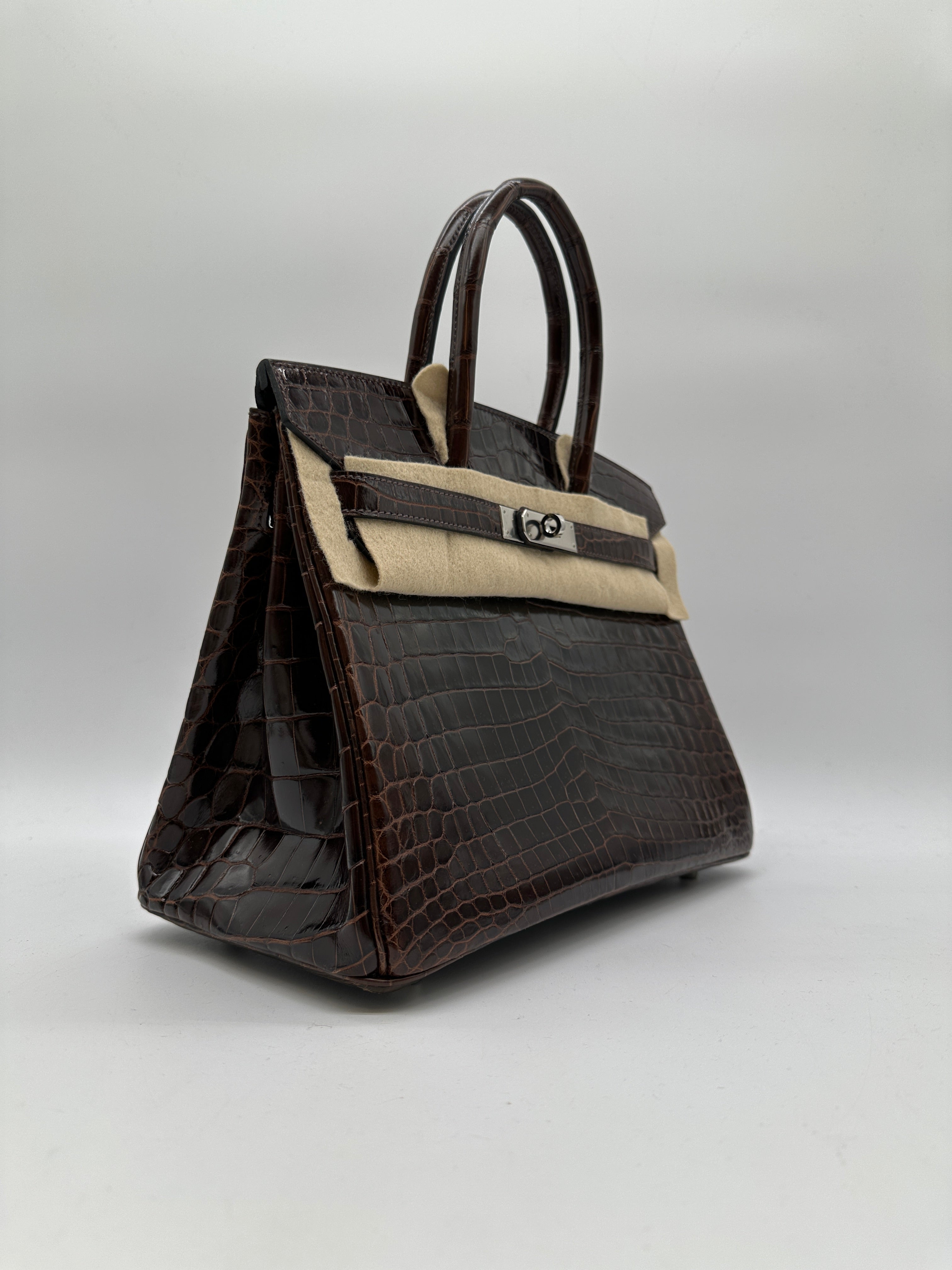 Hermès Birkin 30 Havana Shiny Niloticus PHW