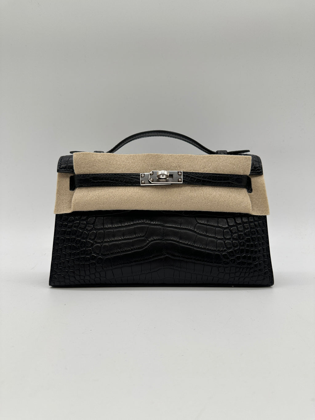 Hermès Kelly Pochette Black Matte PHW K