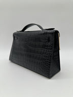 Hermès Kelly Pochette Black Matte PHW K