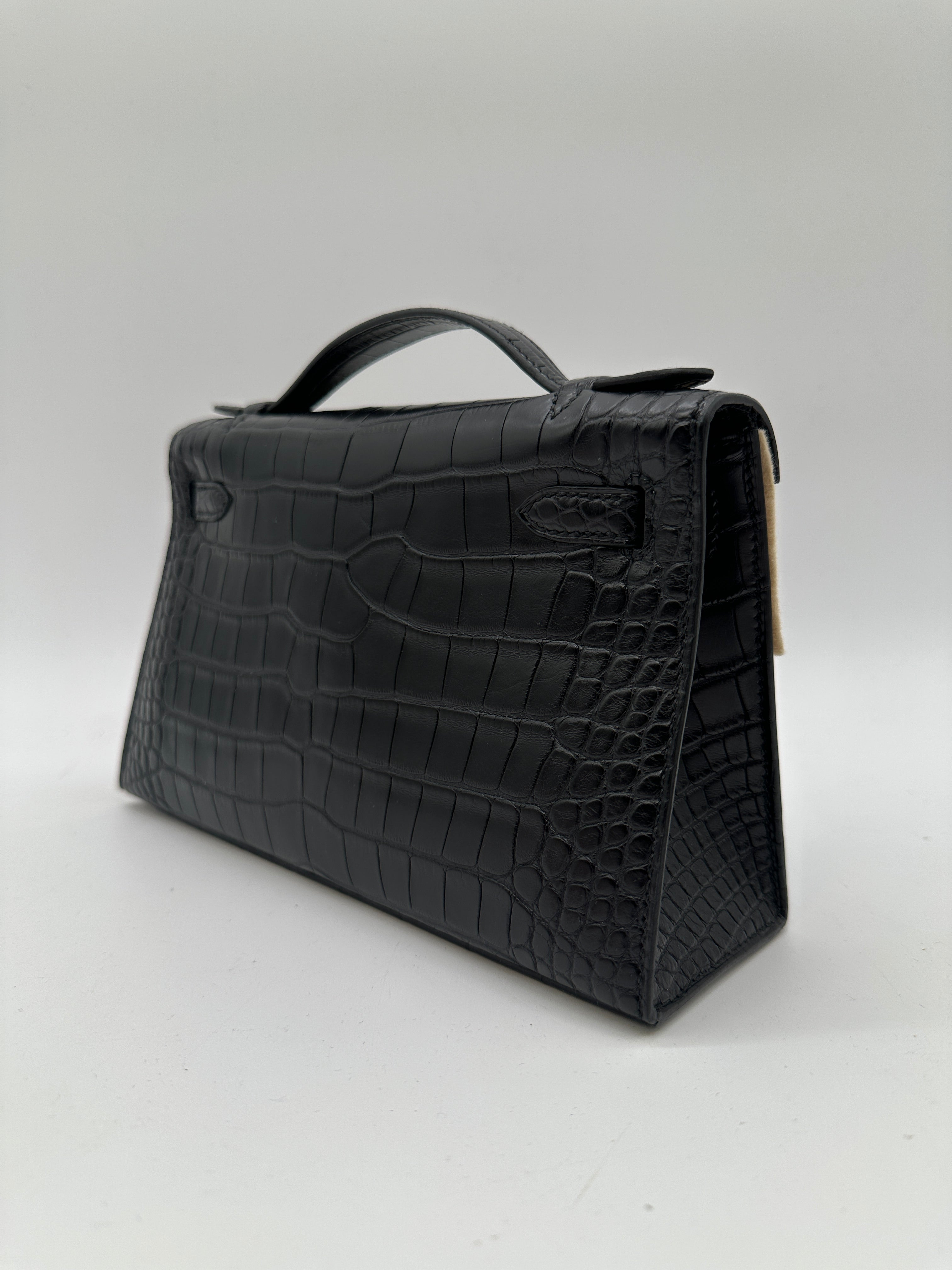 Hermès Kelly Pochette Black Matte PHW K