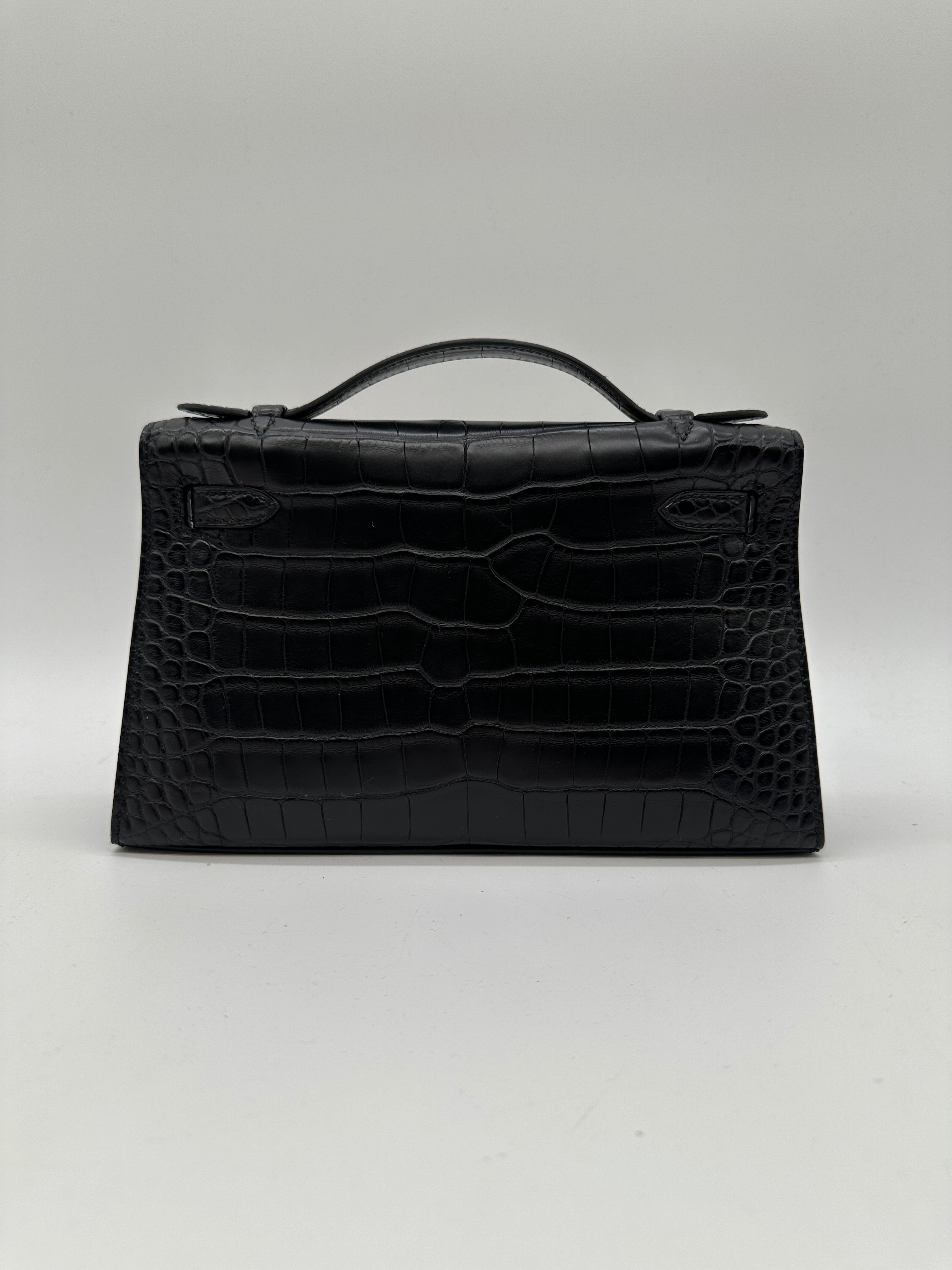 Hermès Kelly Pochette Black Matte PHW K
