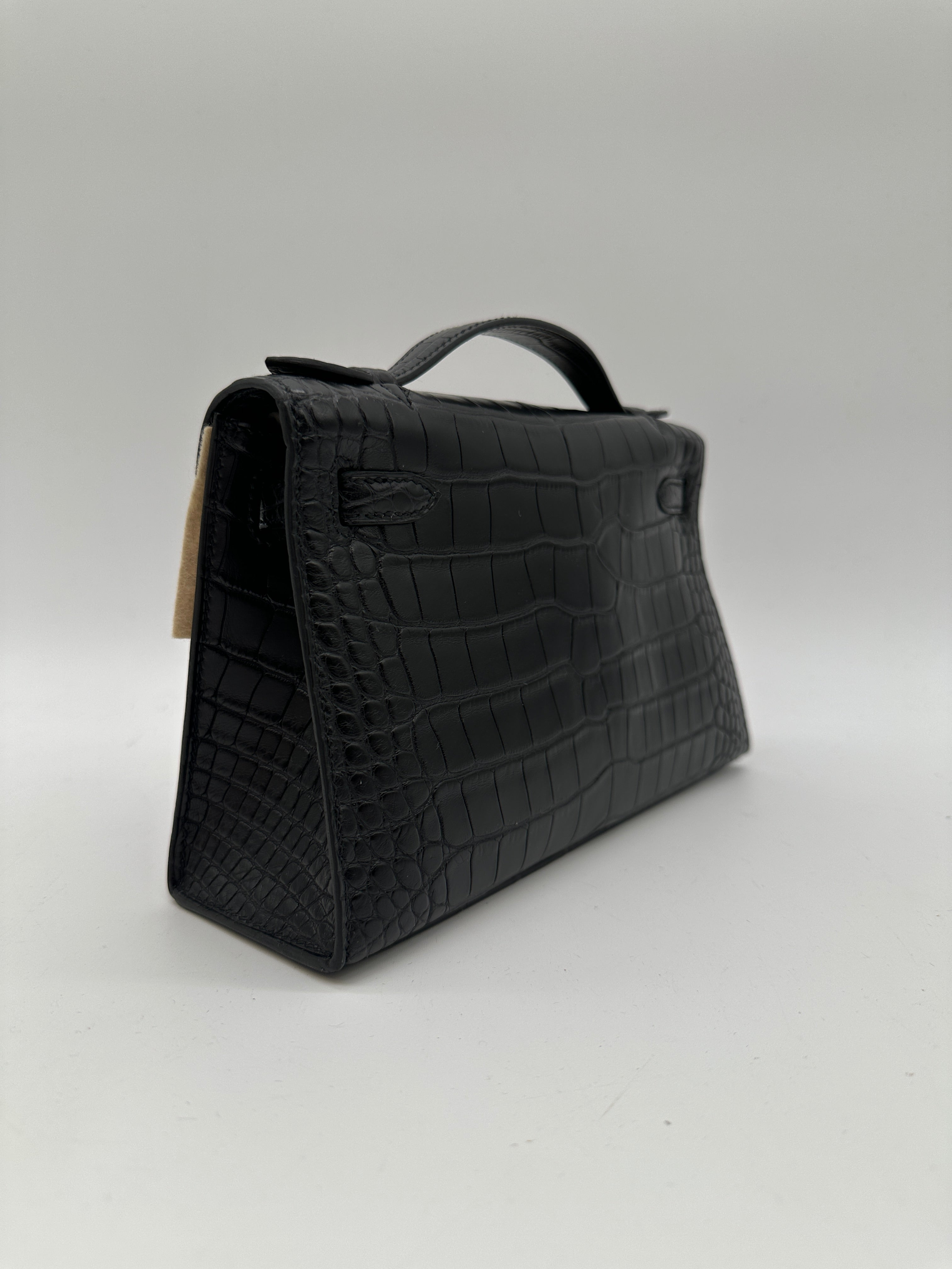 Hermès Kelly Pochette Black Matte PHW K