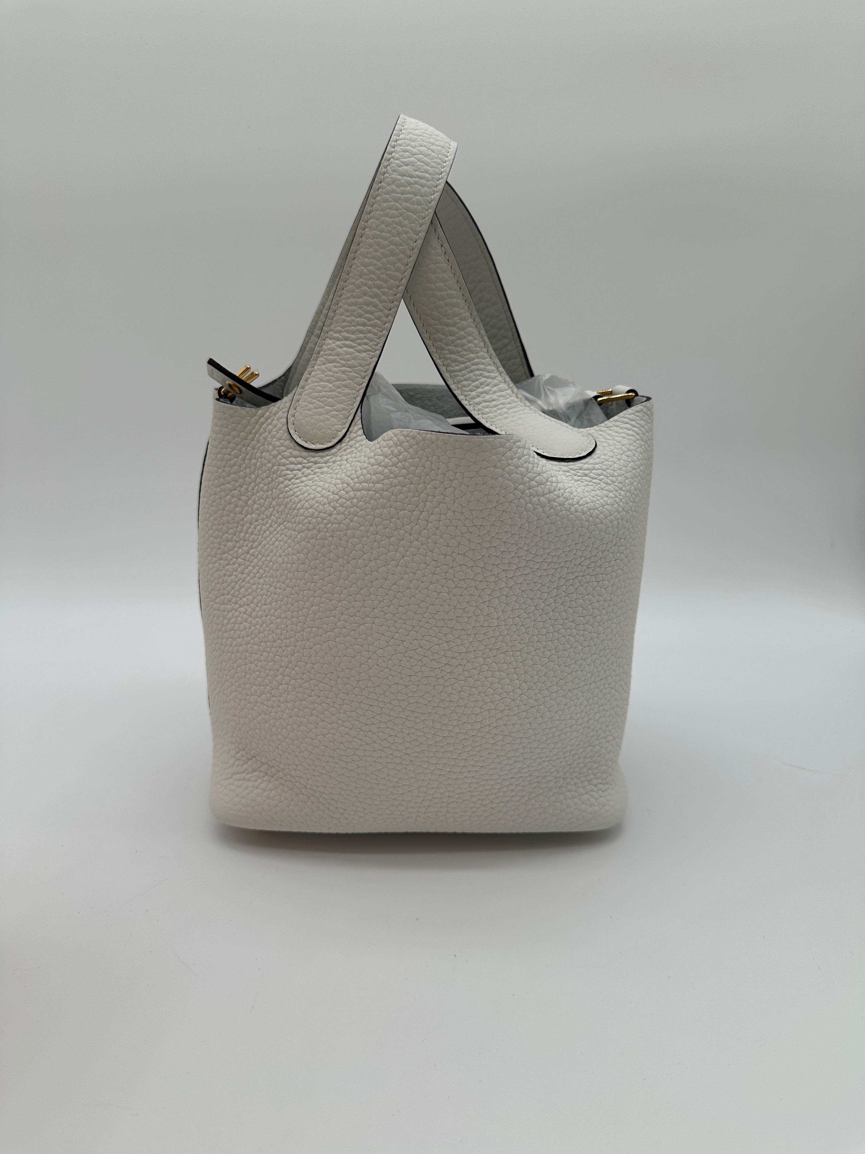 Hermès Picotin 18 New White GHW