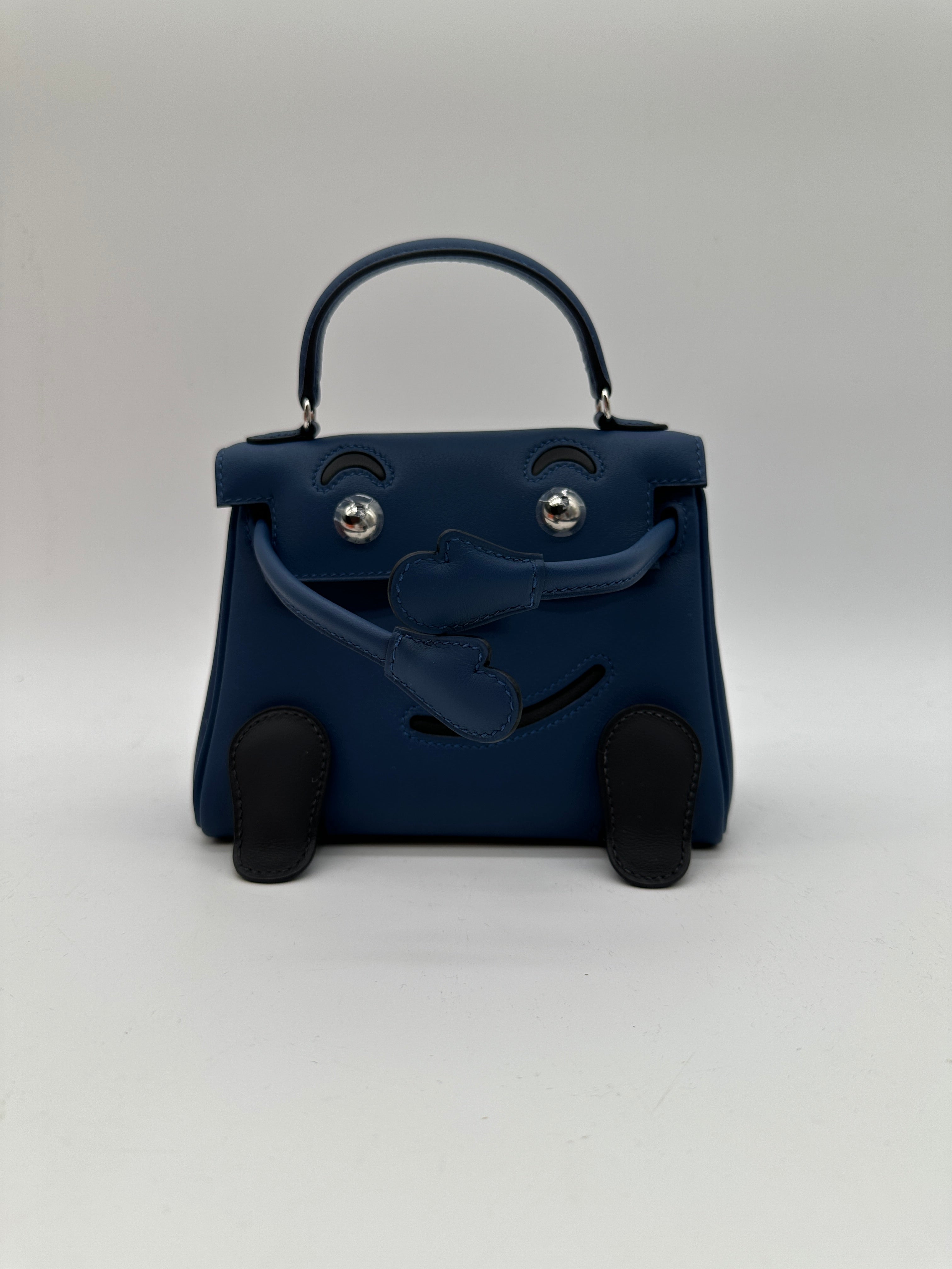 Hermès Kelly Doll Blue Tie / Caban Swift PHW