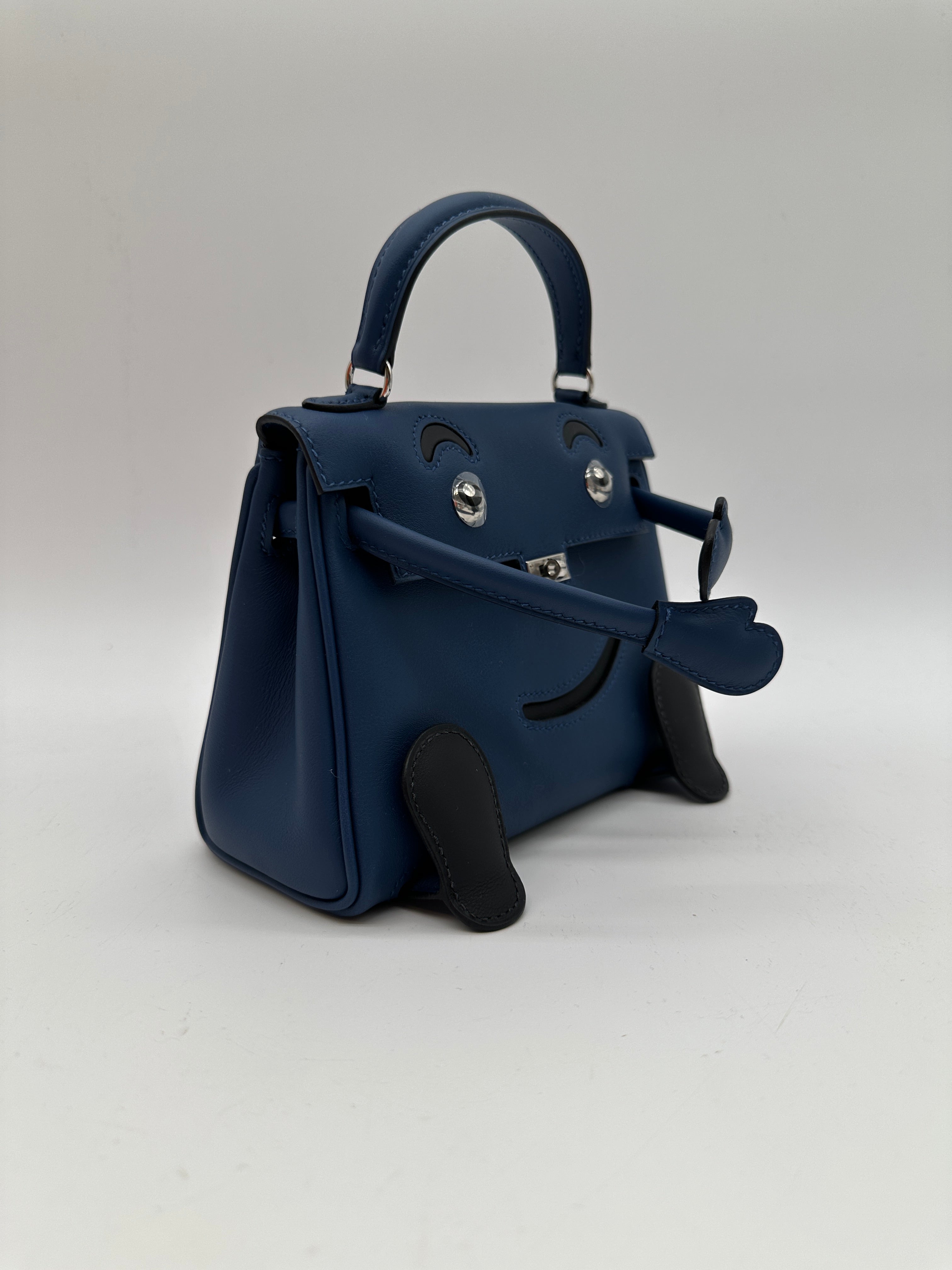 Hermès Kelly Doll Blue Tie / Caban Swift PHW