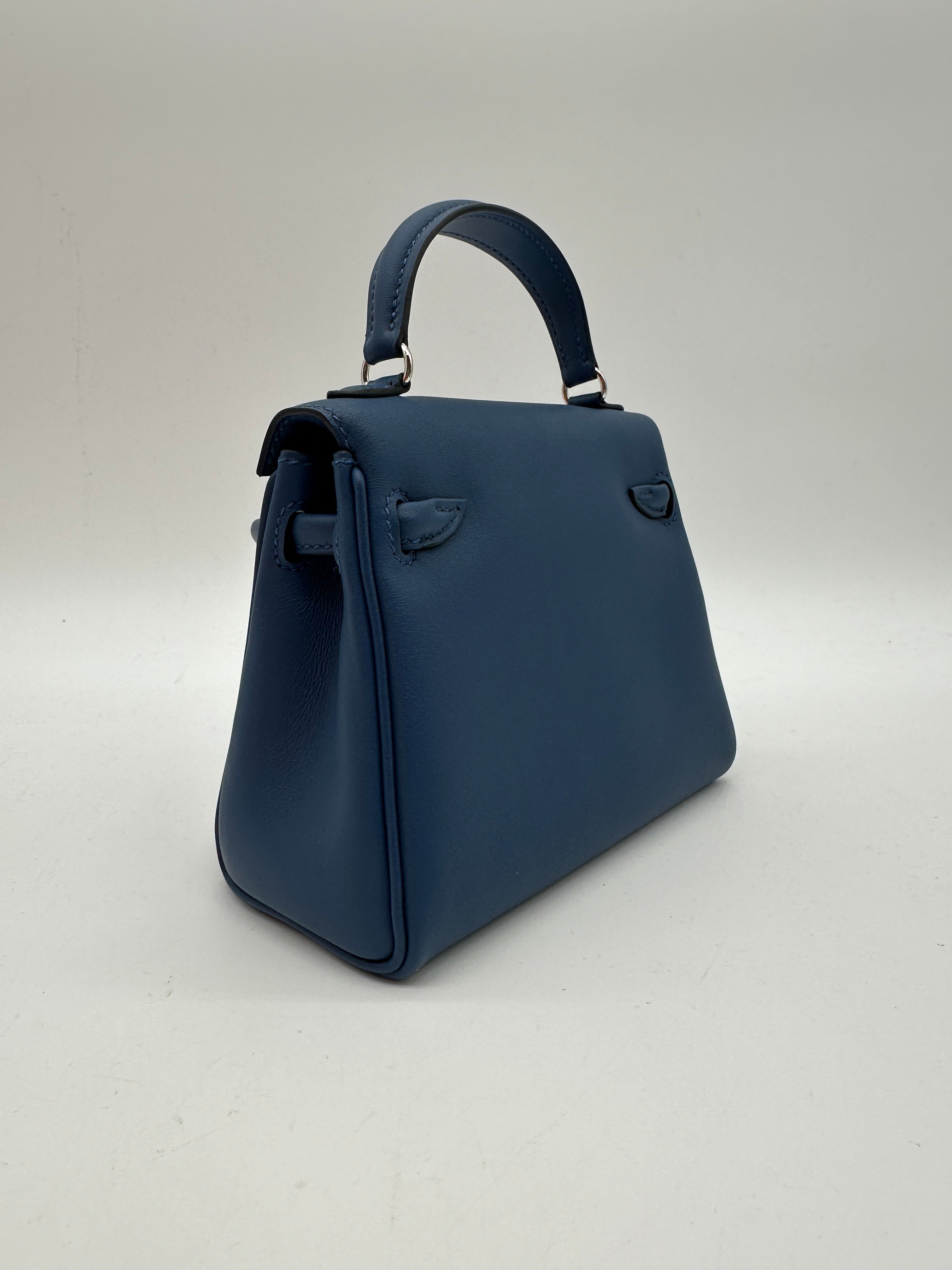 Hermès Kelly Doll Blue Tie / Caban Swift PHW