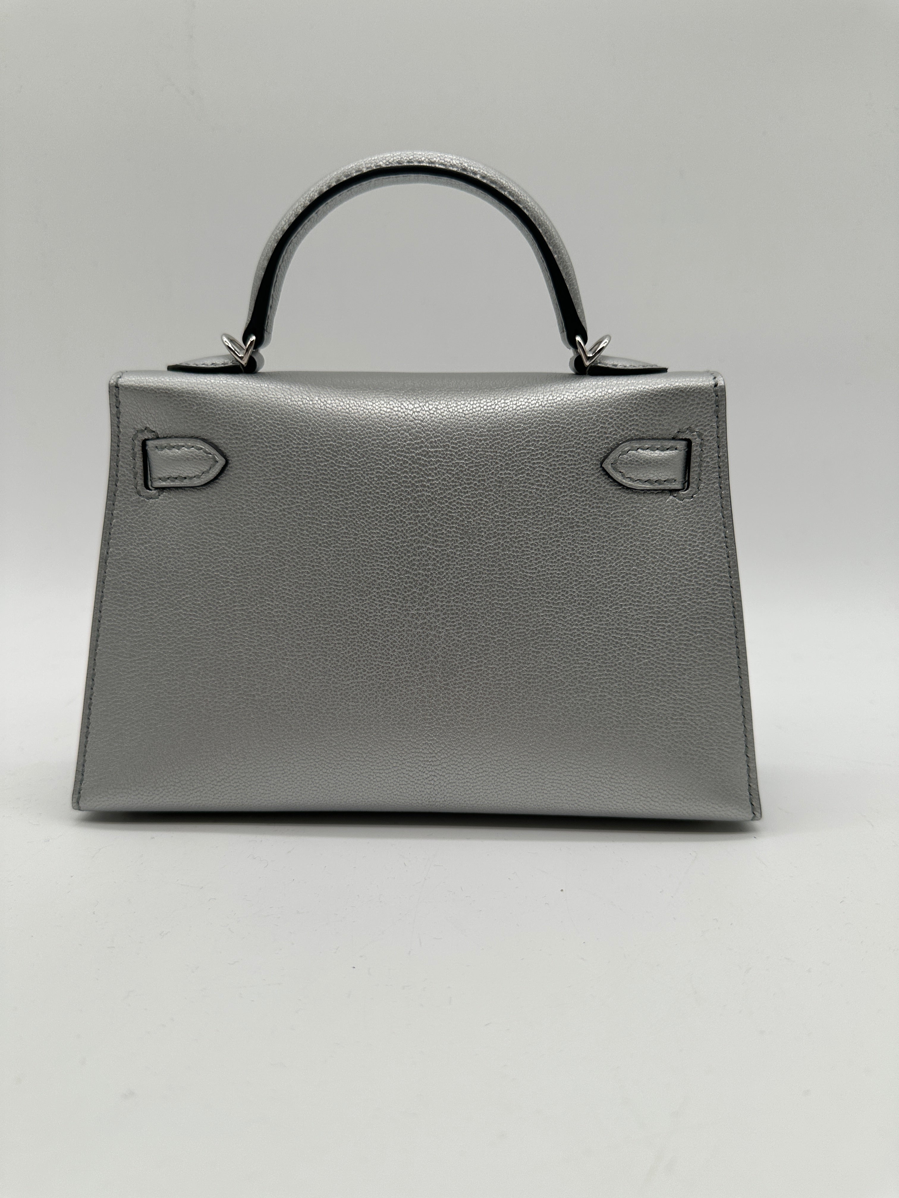 Hermès Kelly 20 Metallic Silver PHW