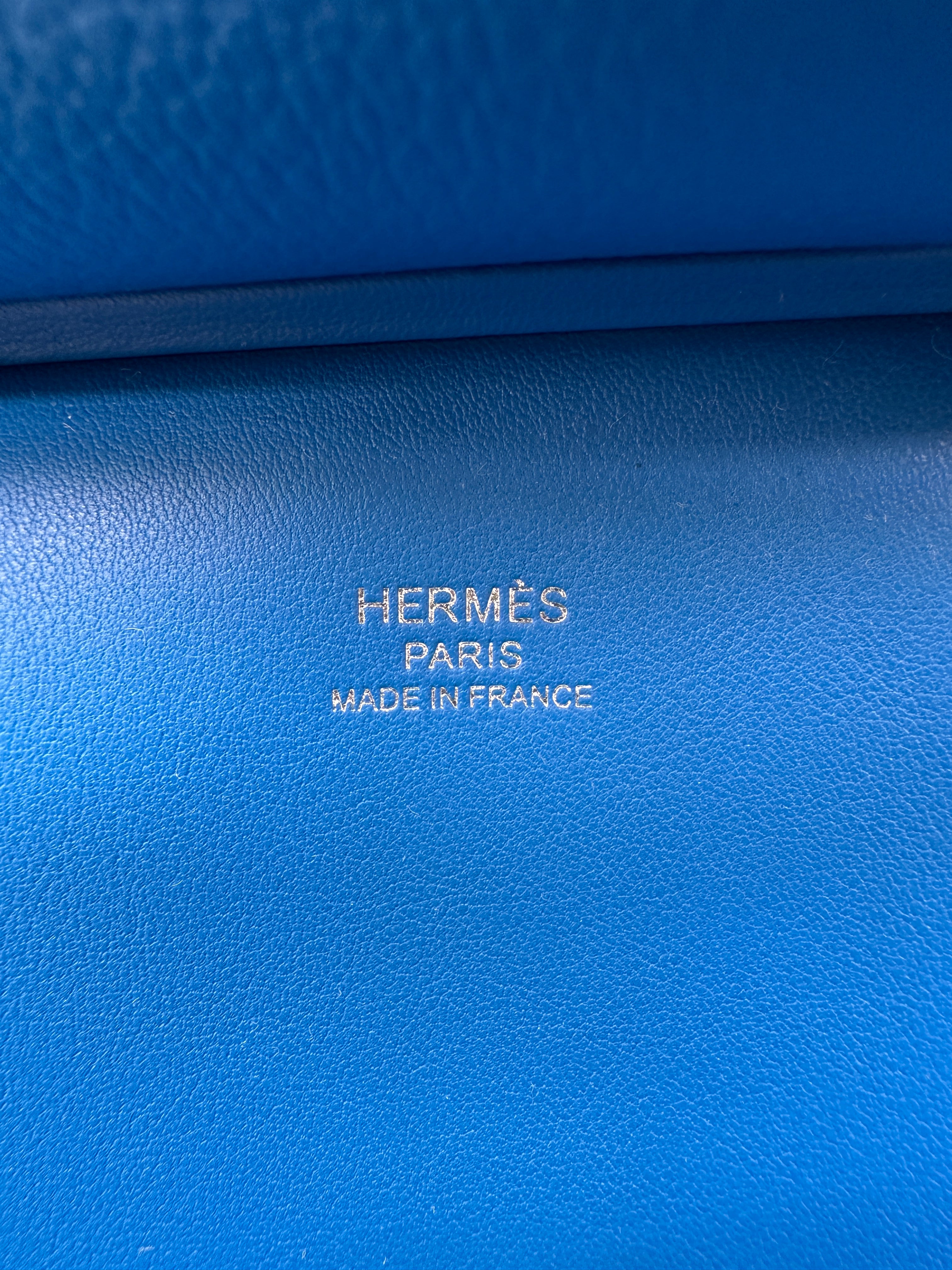 Hermès Mini Jypsiere Evercolor Blue Zellige PHW