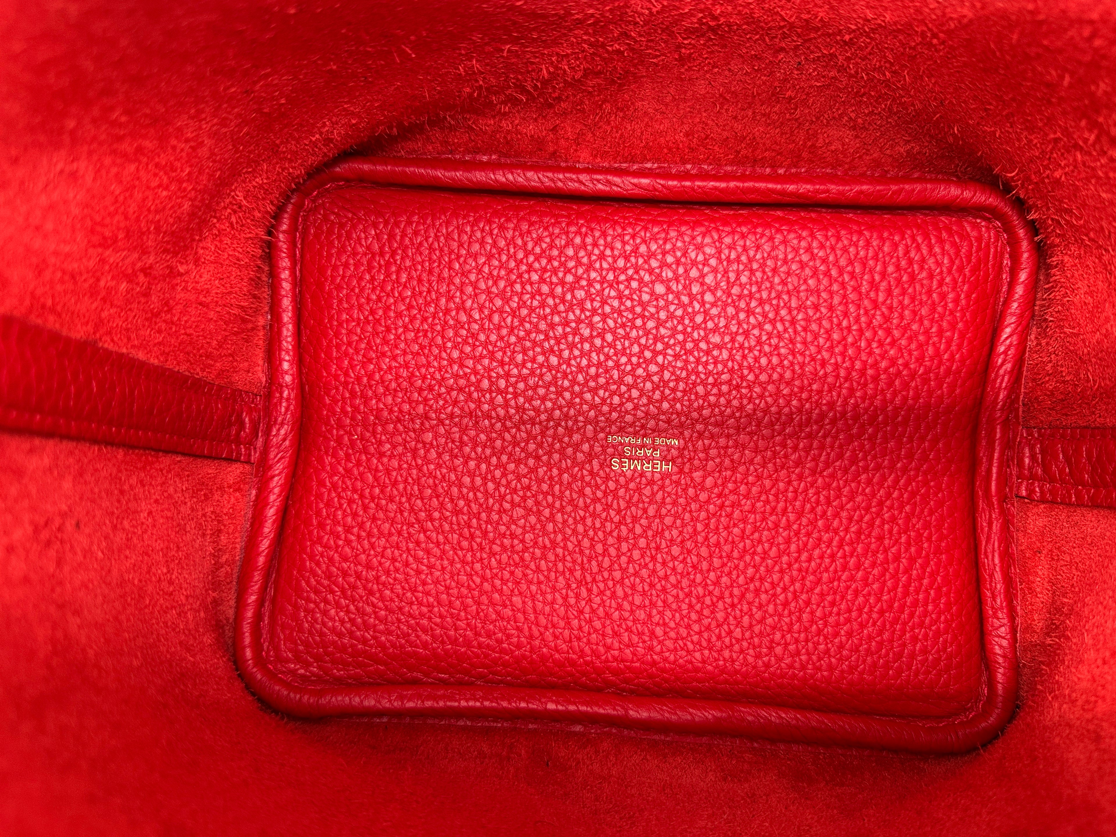 Hermès Picotin 18 Rouge Casaque Clemence GHW