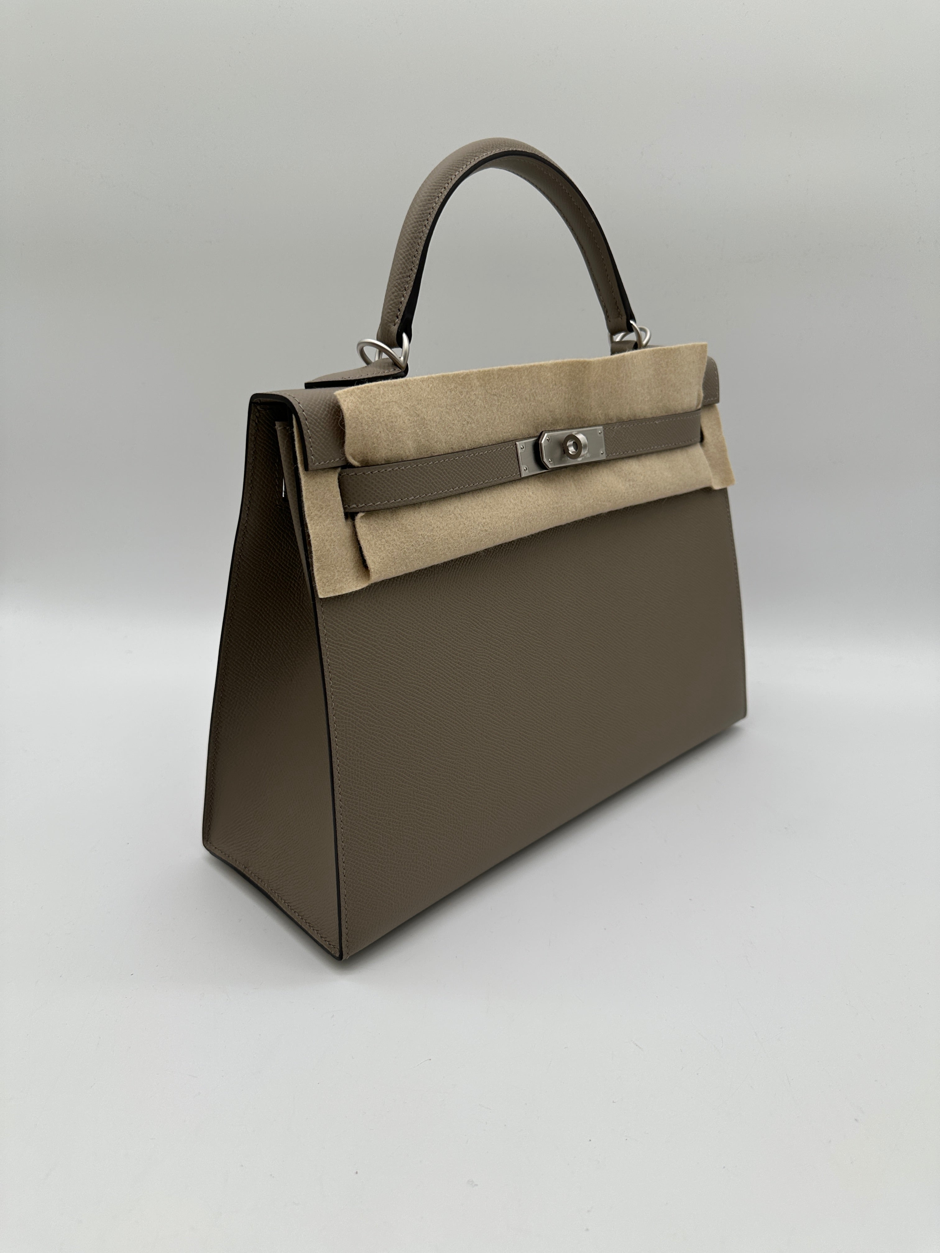 Hermès Kelly 32 HSS Gris Asphalte Verso Blue Glacier Epsom Brushed Palladium Hardware