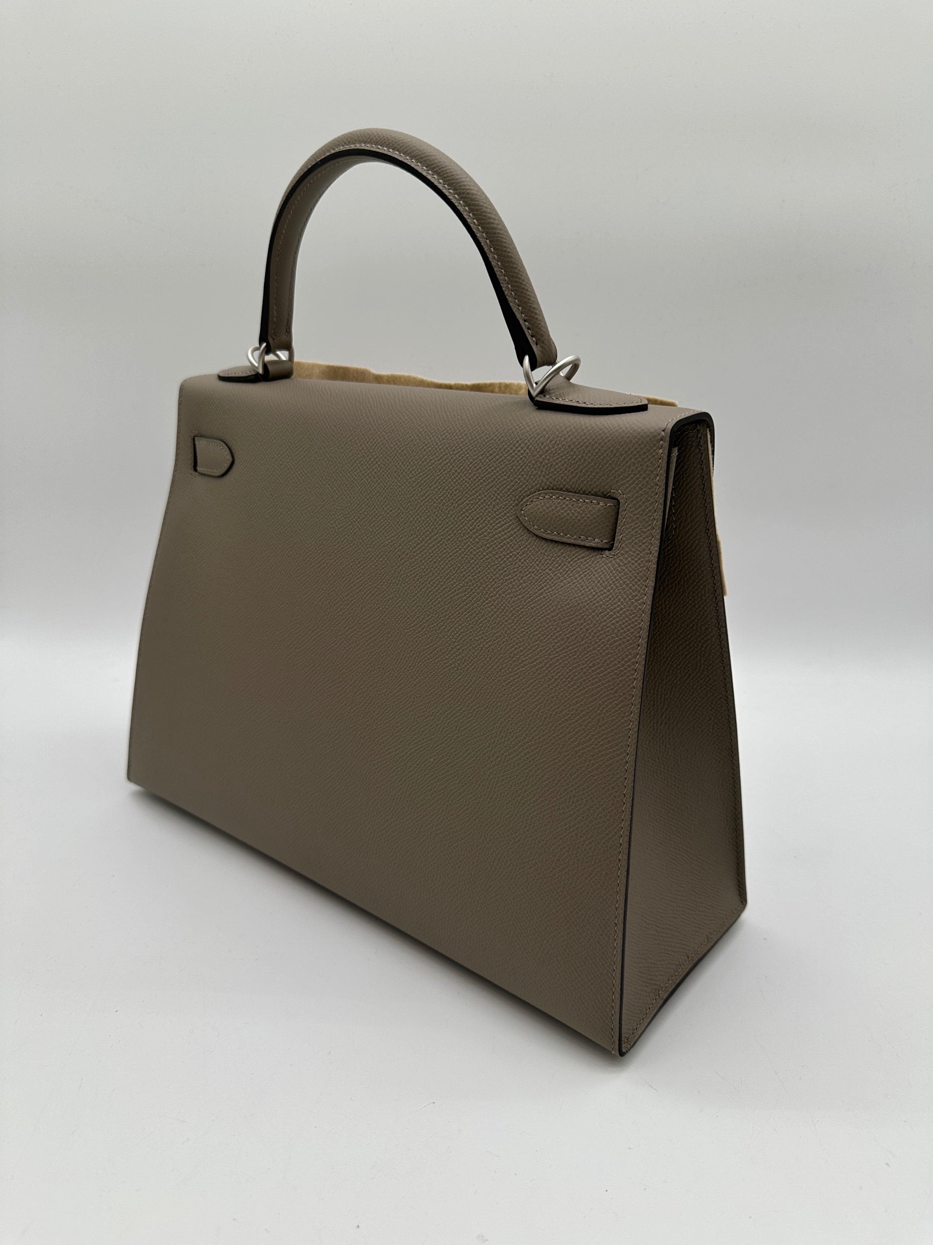 Hermès Kelly 32 HSS Gris Asphalte Verso Blue Glacier Epsom Brushed Palladium Hardware