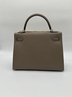 Hermès Kelly 32 HSS Gris Asphalte Verso Blue Glacier Epsom Brushed Palladium Hardware