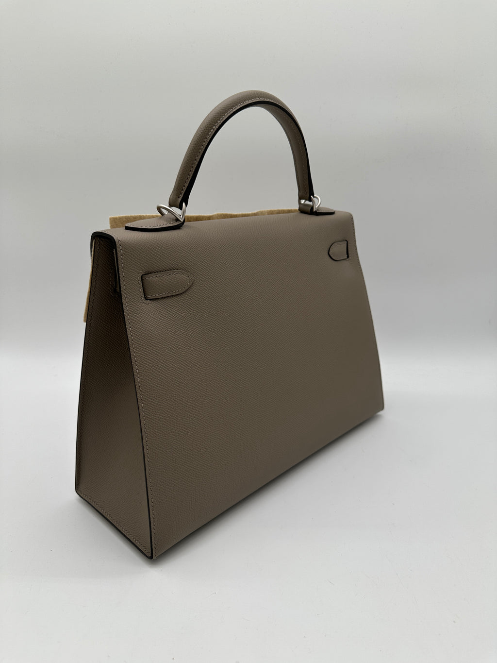 Hermès Kelly 32 HSS Gris Asphalte Verso Blue Glacier Epsom Brushed Palladium Hardware