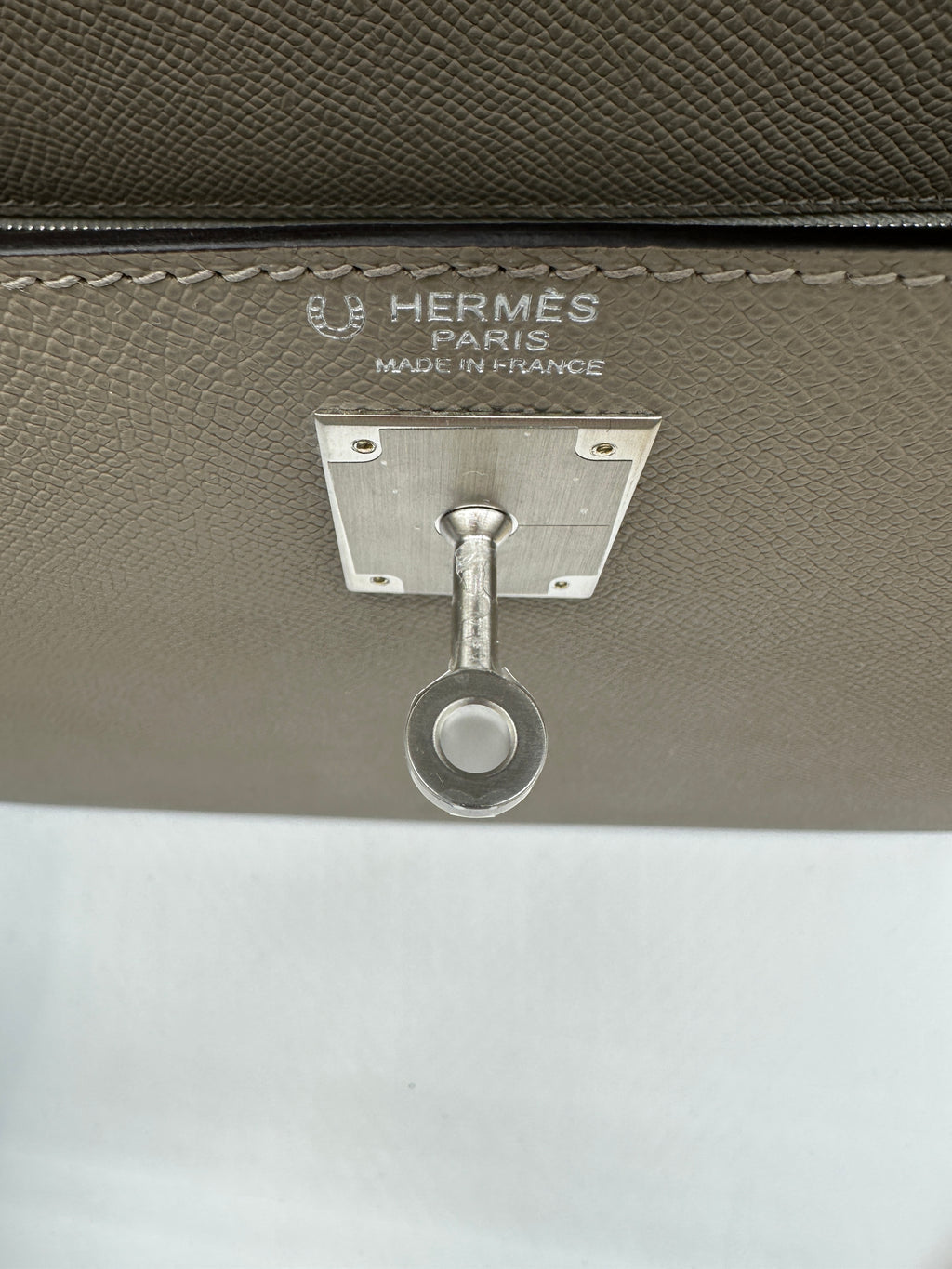 Hermès Kelly 32 HSS Gris Asphalte Verso Blue Glacier Epsom Brushed Palladium Hardware