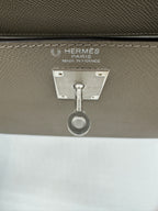 Hermès Kelly 32 HSS Gris Asphalte Verso Blue Glacier Epsom Brushed Palladium Hardware