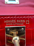 Hermès Kelly 20 Geranium Shiny Alligator GHW