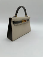 Hermès Mini Kelly 20 HSS Craie / Gris Meyer epsom GHW