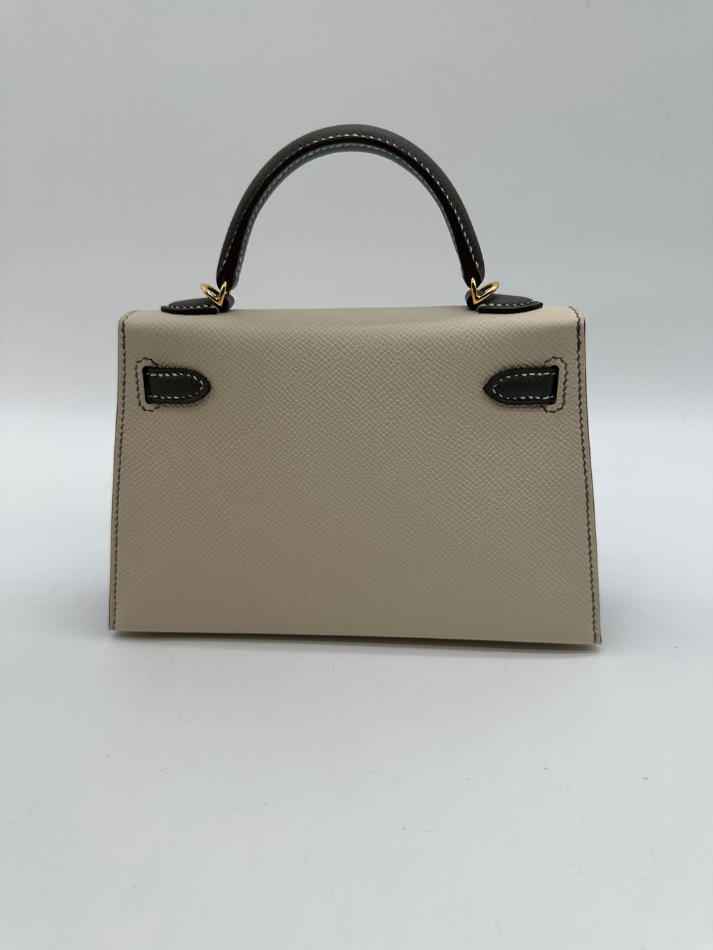 Hermès Mini Kelly 20 HSS Craie / Gris Meyer epsom GHW