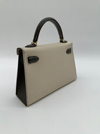 Hermès Mini Kelly 20 HSS Craie / Gris Meyer epsom GHW