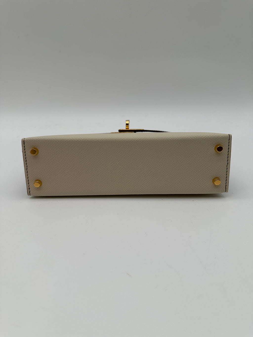 Hermès Mini Kelly 20 HSS Craie / Gris Meyer epsom GHW